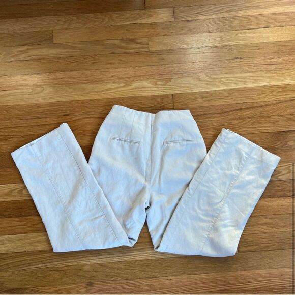 Ann Taylor Wide Leg Linen Pant Natural Beige Size 0P - Picture 4 of 4